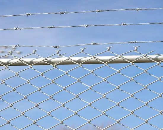 Durable barbed wire with protective PVC coating.
